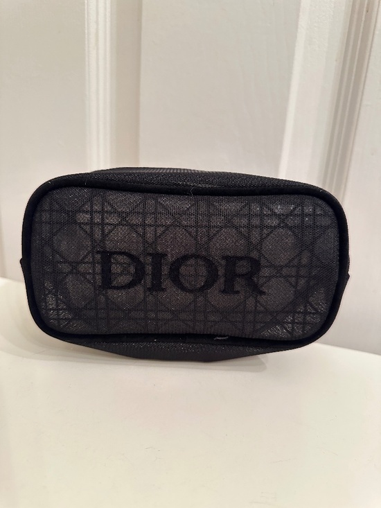 DIOR Black Mesh Makeup Bag Cosmetic Pouch VIP Gift - Picture 1 of 5